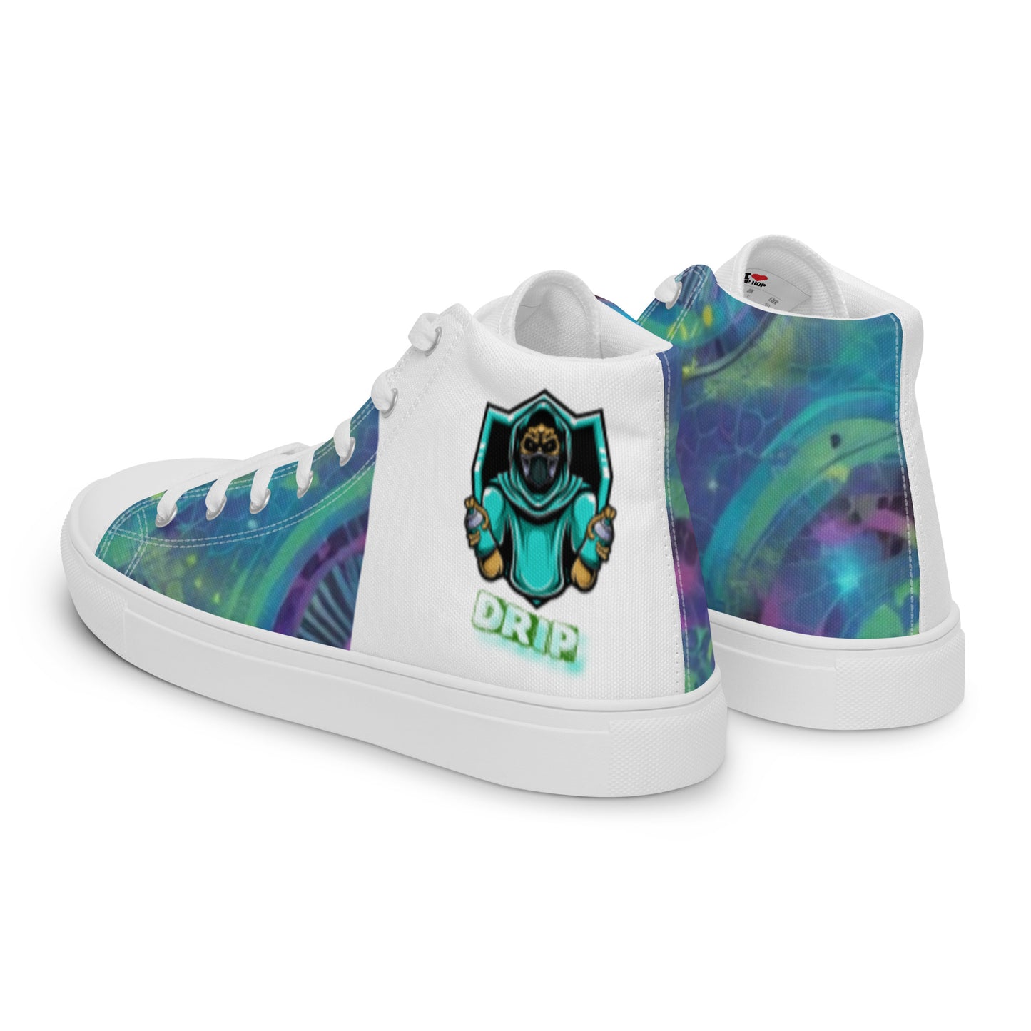 Space aged Drip  high top canvas shoes