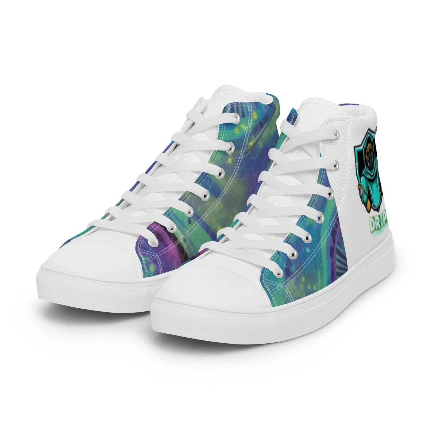 Space aged Drip  high top canvas shoes