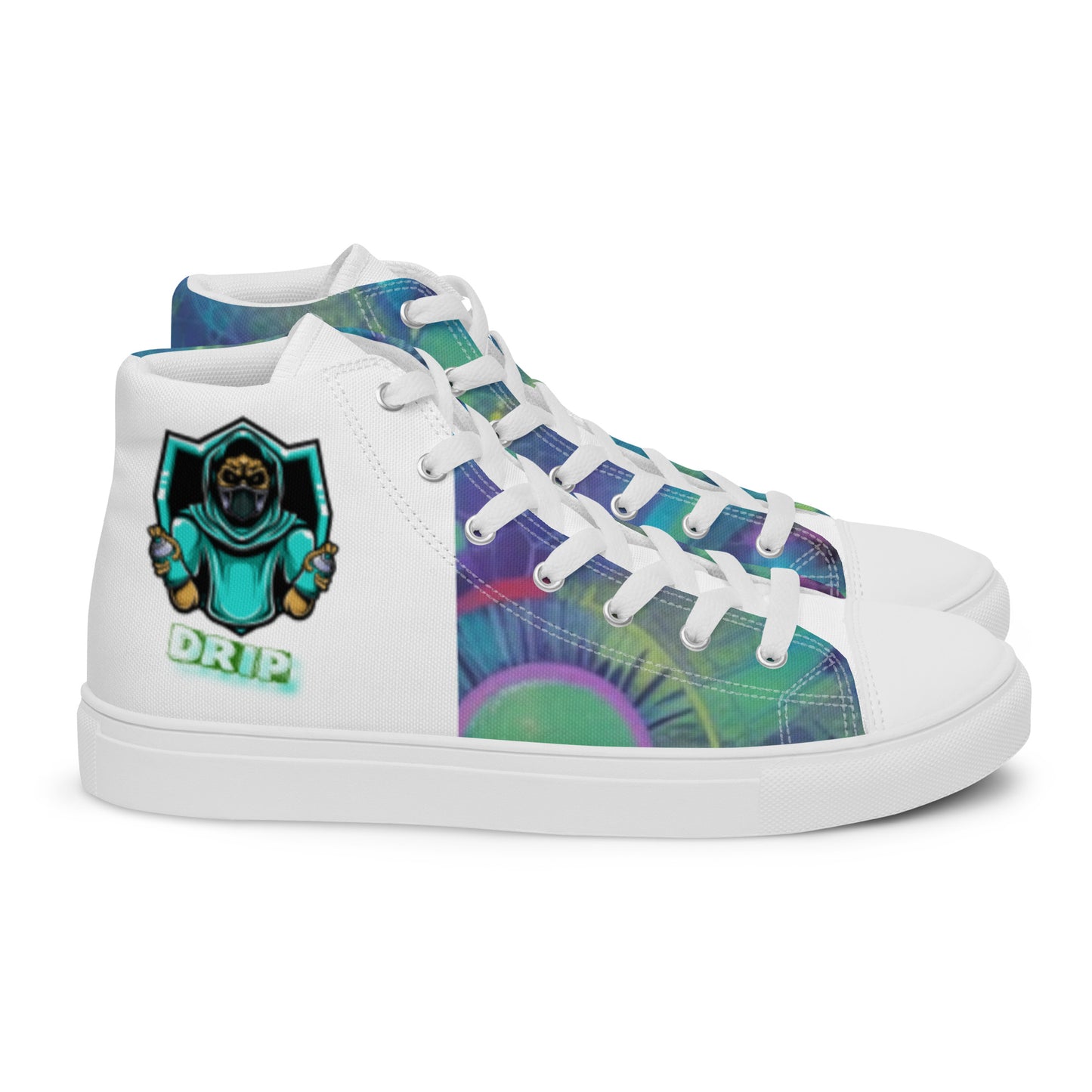 Space aged Drip  high top canvas shoes