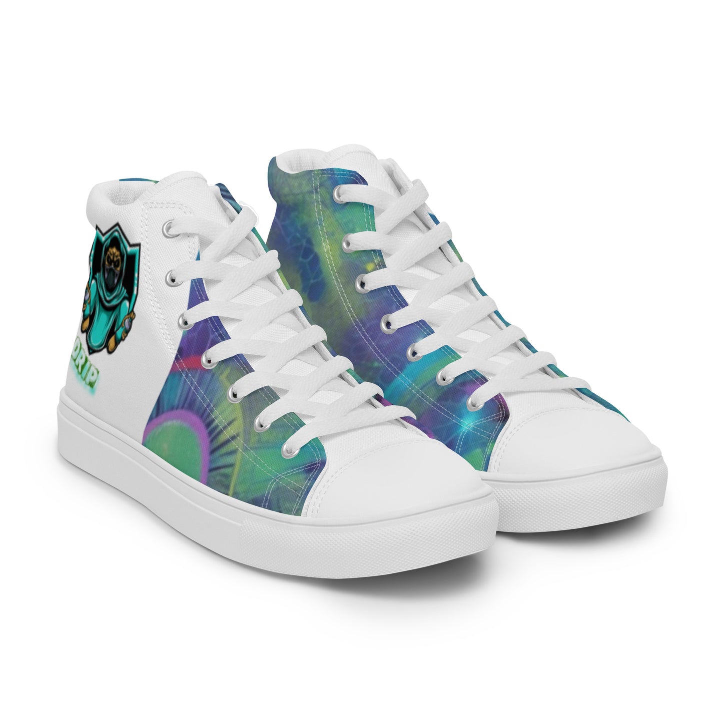 Space aged Drip  high top canvas shoes