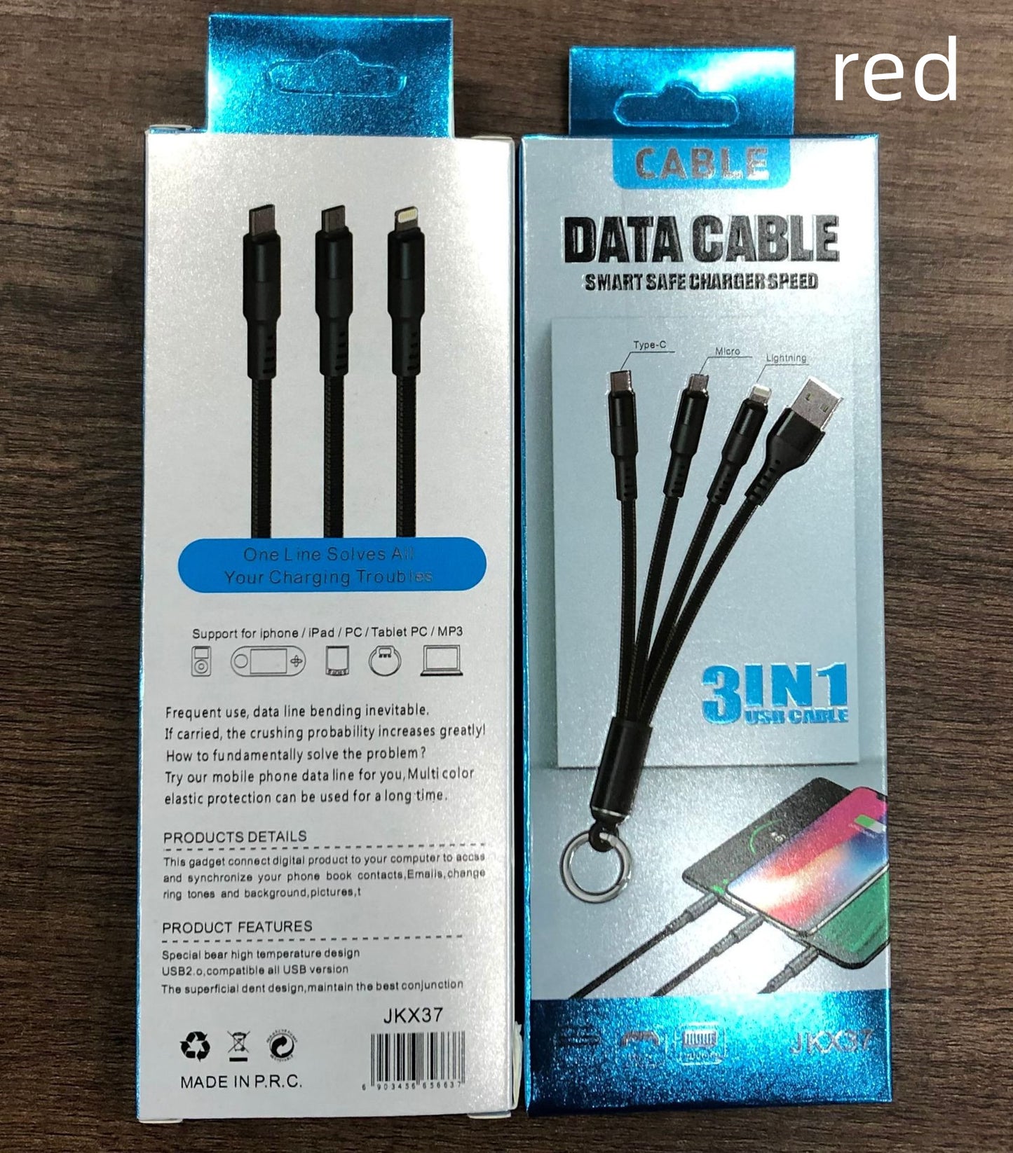 3 In 1  Multi Charger Cable For Phone Super Fast Charging Data Cable Mobile Phone Charging Cord Kable